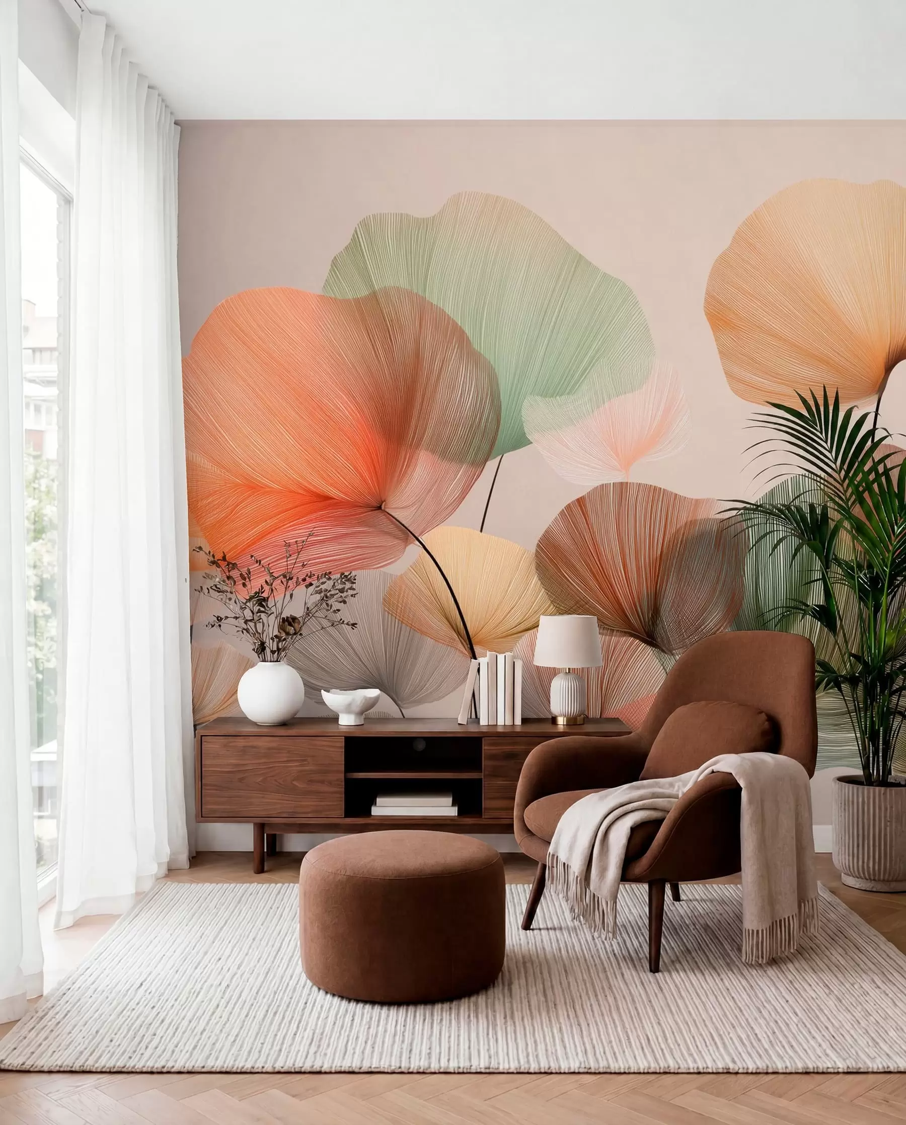 wall murals Ginkgo in Autumn Colours w04305