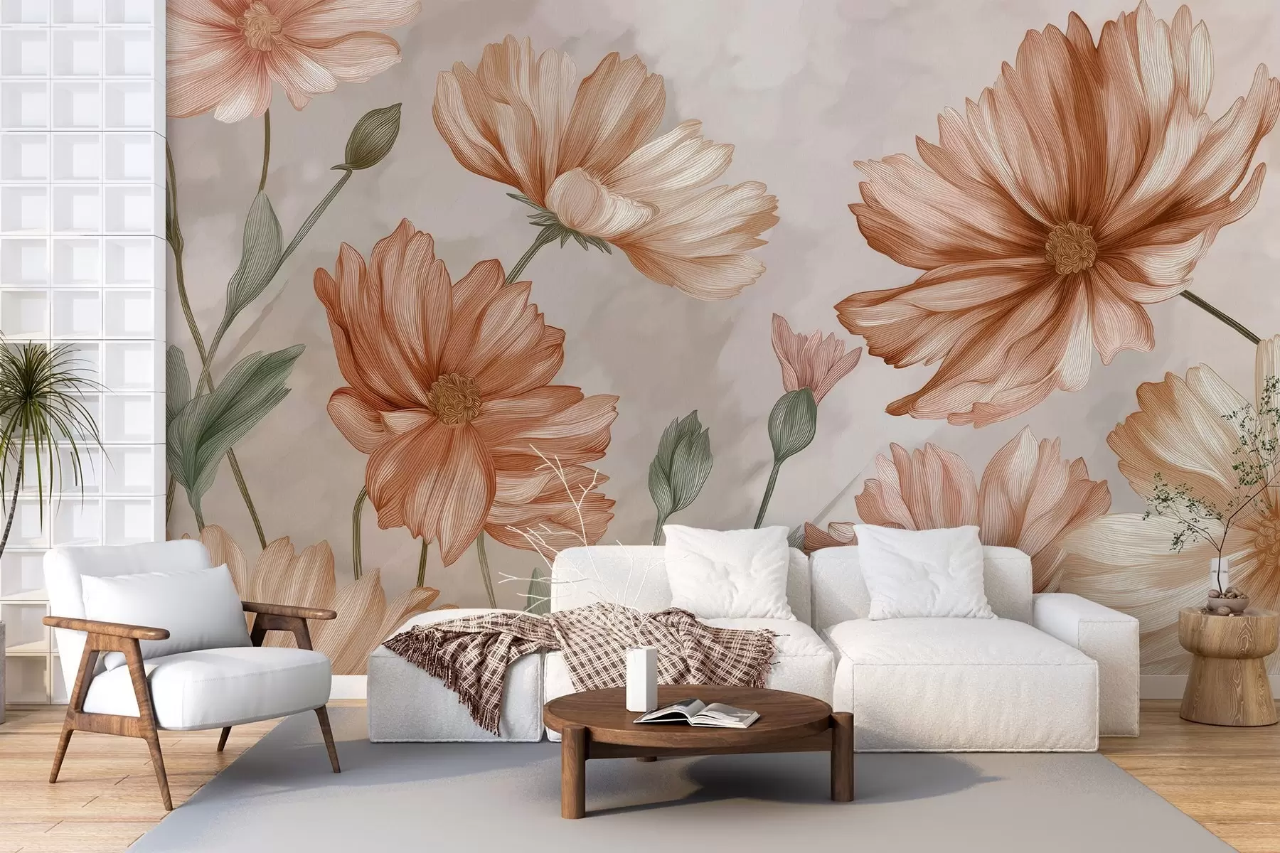 wall murals Large flowers w04420