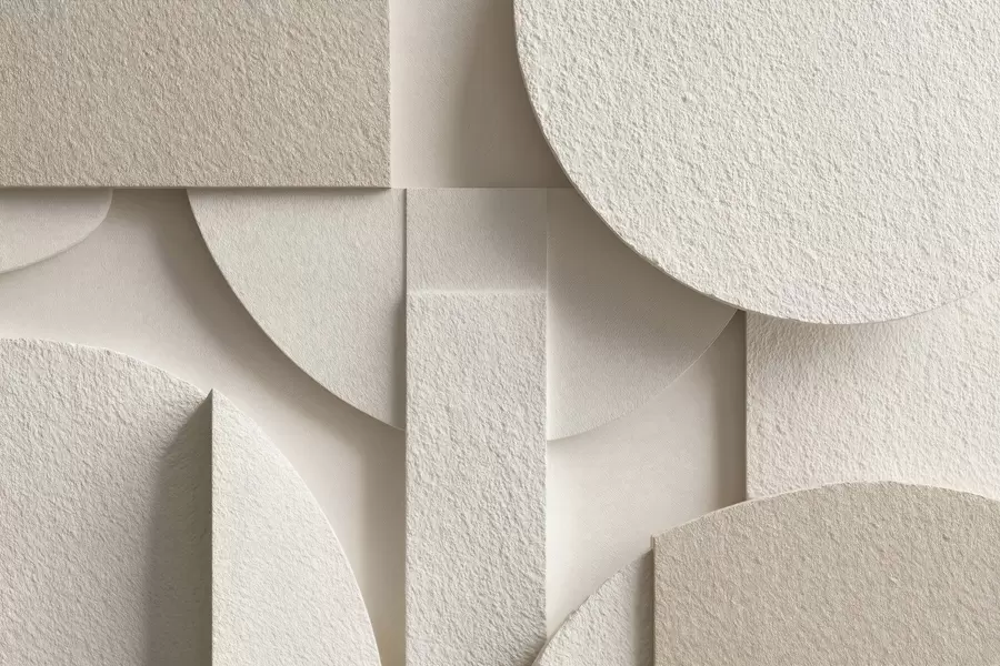 wall murals Abstract composition of beige geometric shapes w04395