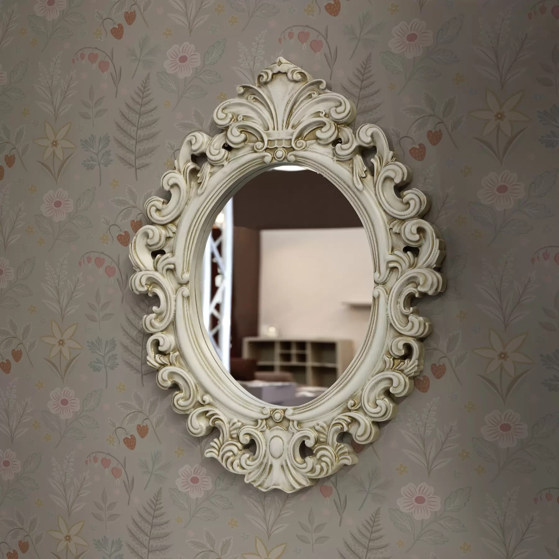 wall murals Pastel flowers and berries on a light gray background a00406