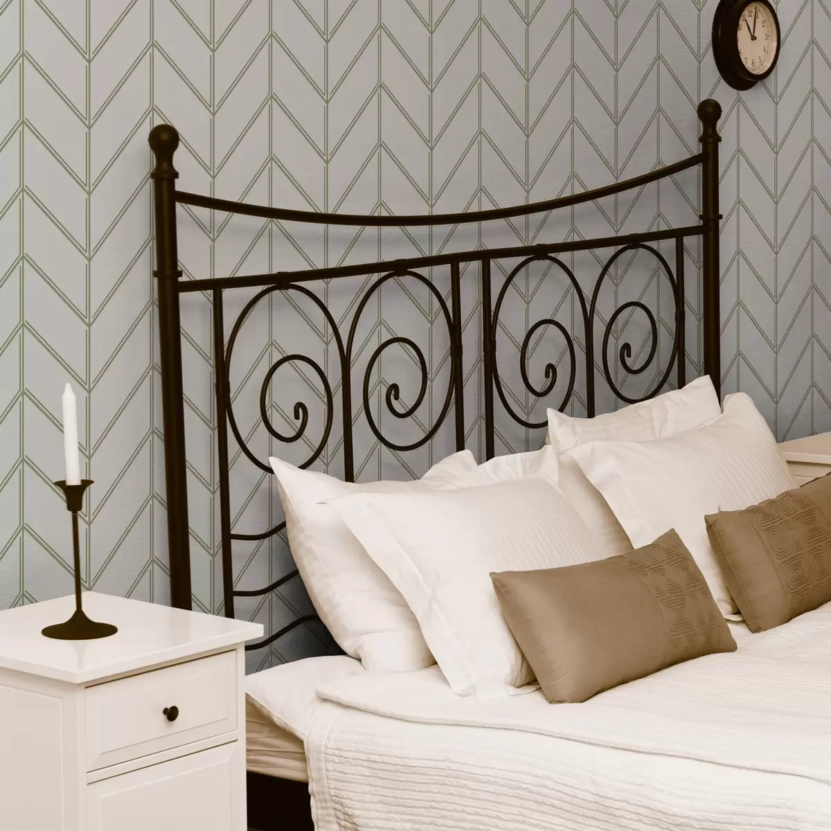 Wallpaper Geometry in the form of fir trees with double lines a00488