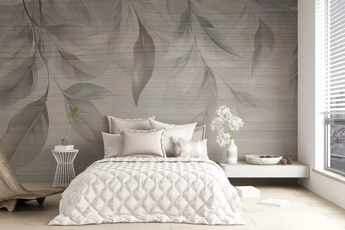 wall murals Hanging leaves w04227