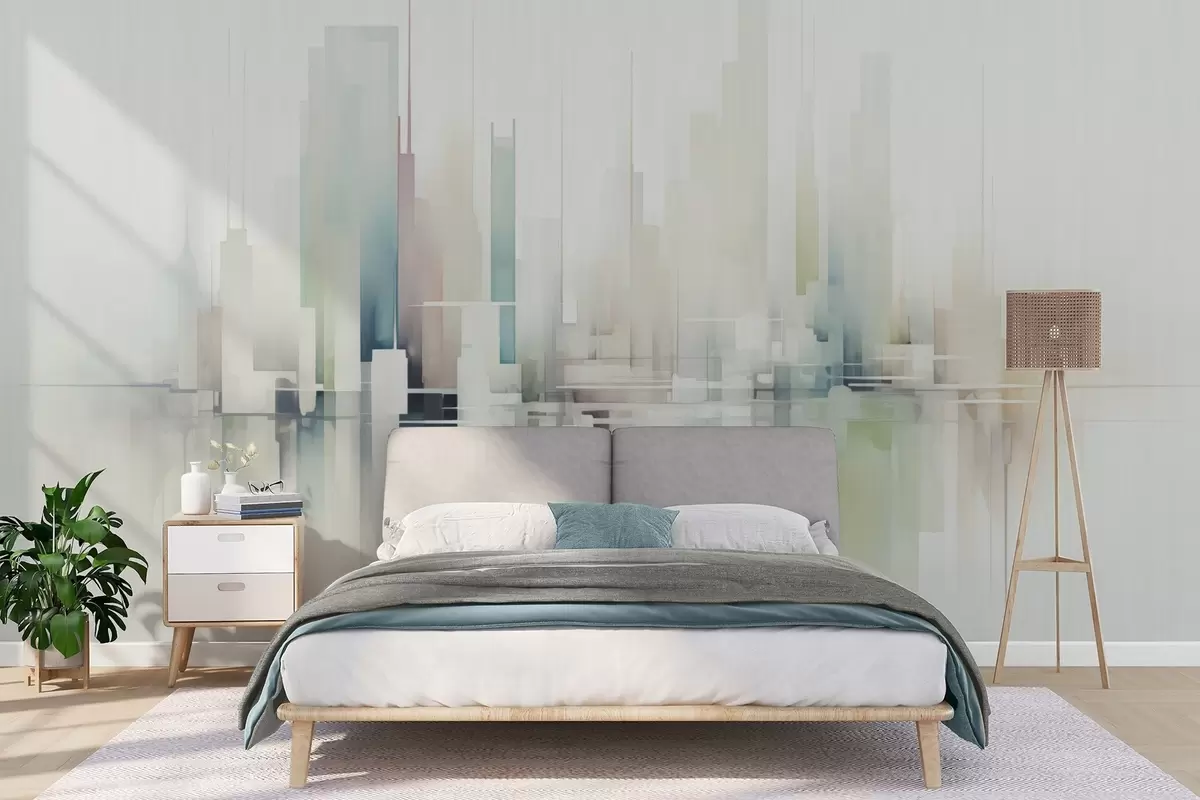 wall murals Abstract city w04488