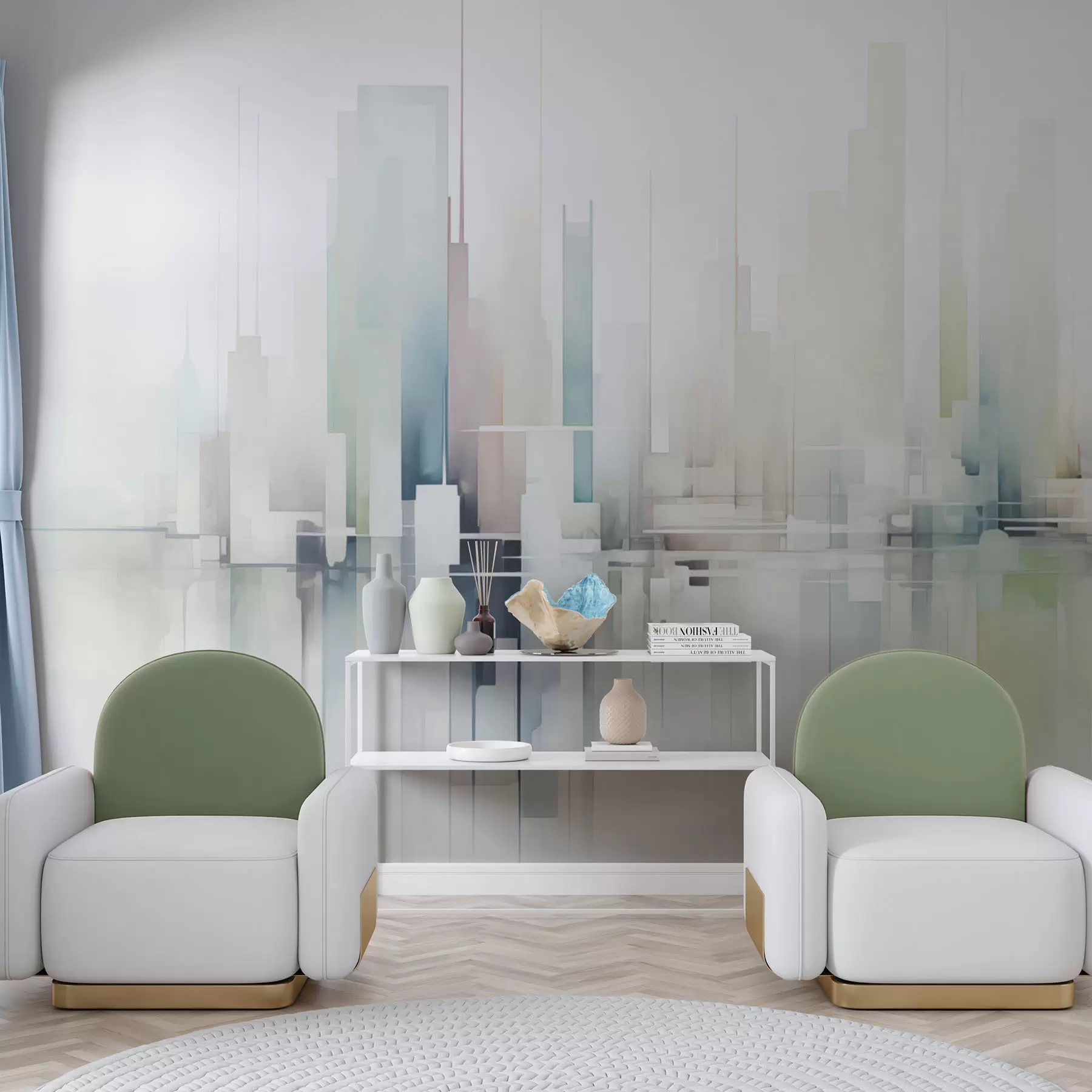 wall murals Abstract city w04488