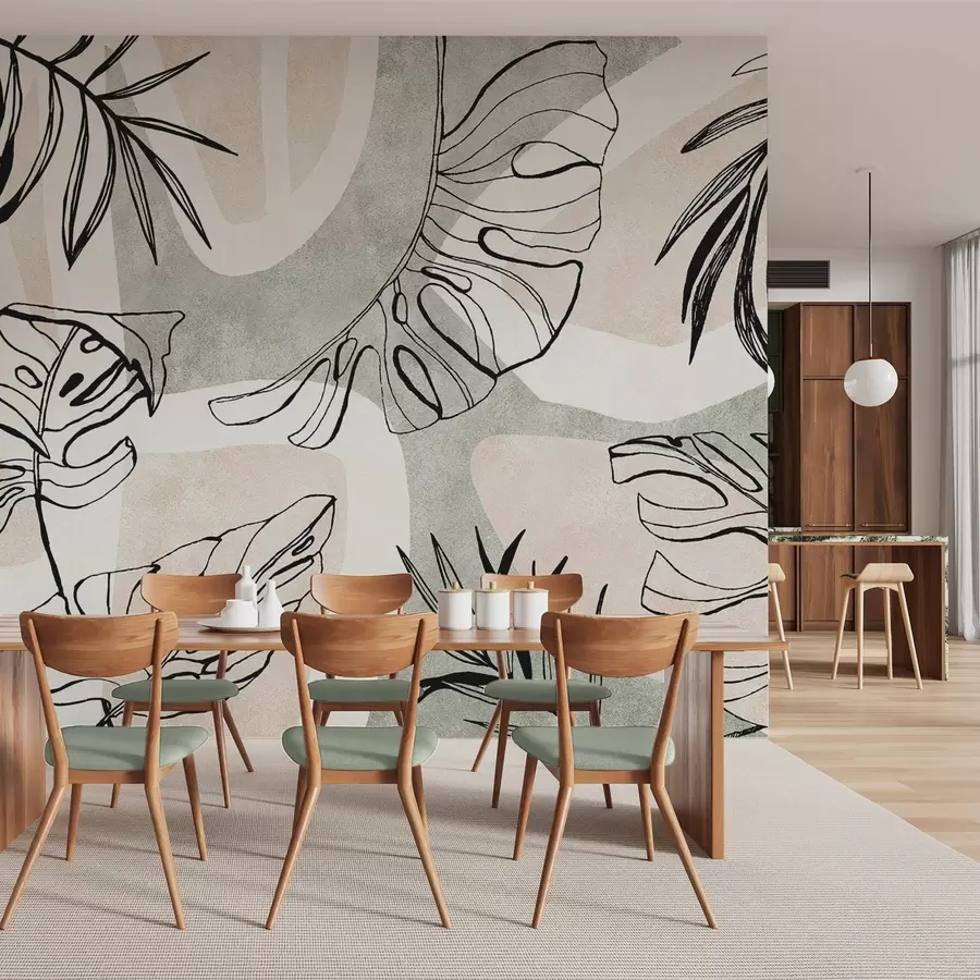 wall murals Abstraction with plants w04492