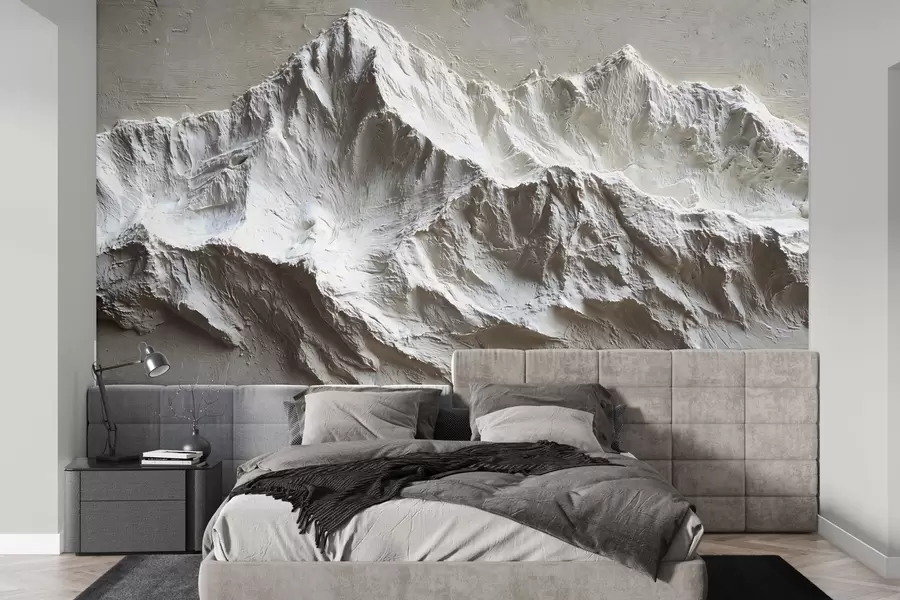 wall murals Embossed mountains in light tones with texture w04396