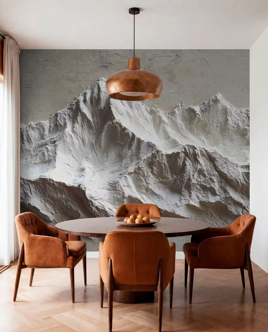 wall murals Embossed mountains in light tones with texture w04396