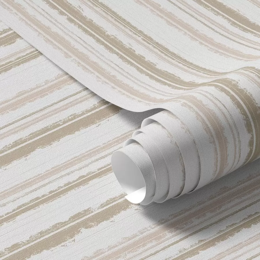 wall murals Beige-pink stripes with white accents a00505