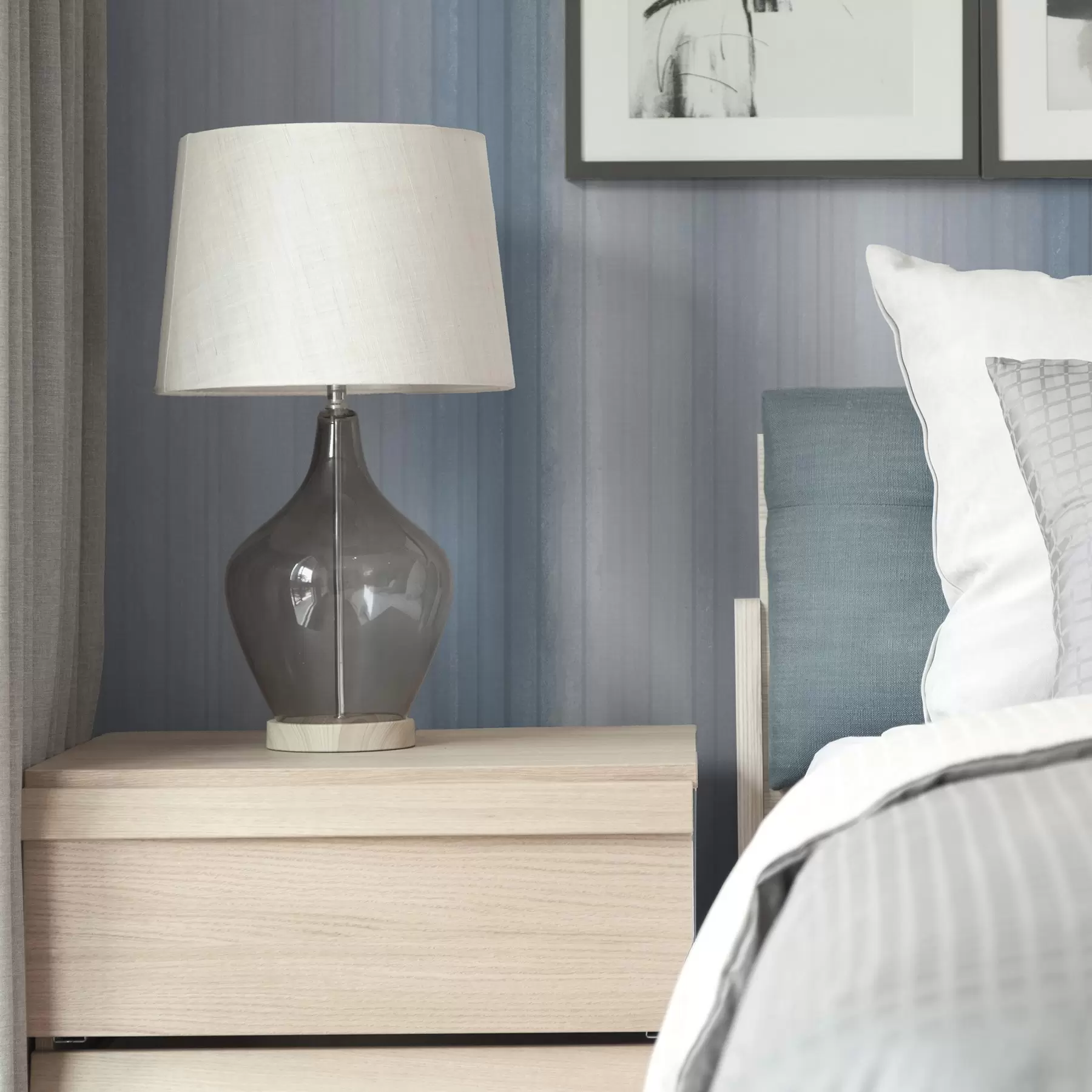 wall murals Soft blue-gray gradient stripes a00506