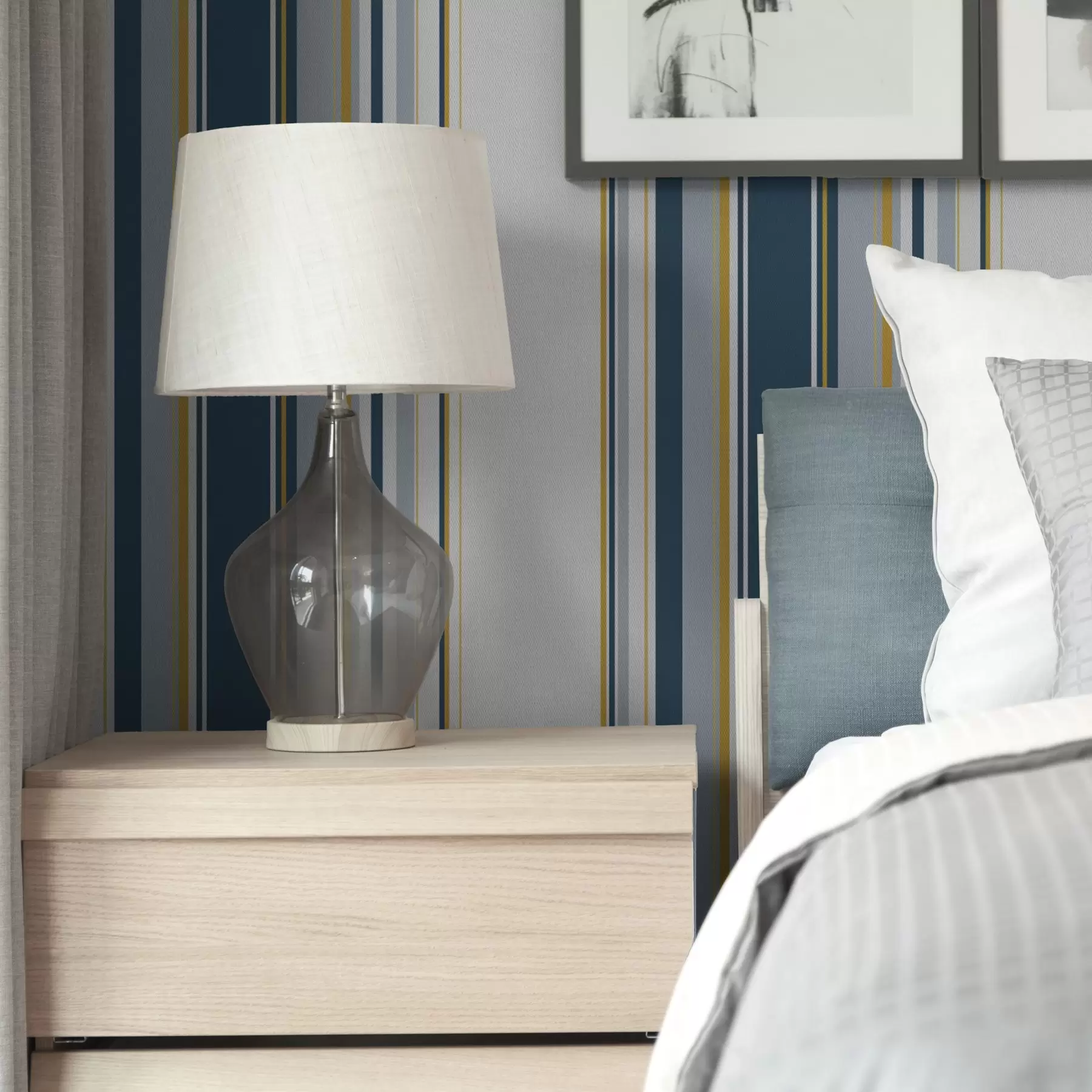 wall murals Dense pattern of blue and yellow vertical stripes a00524