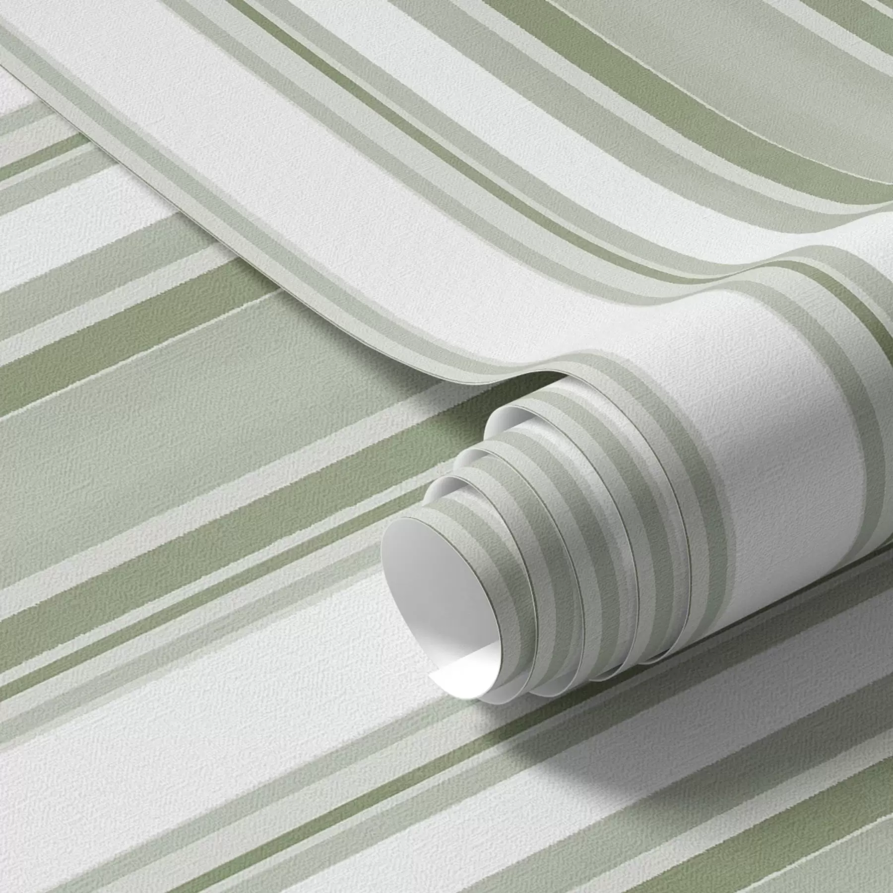 wall murals Green stripes with white intervals and thin lines a00526