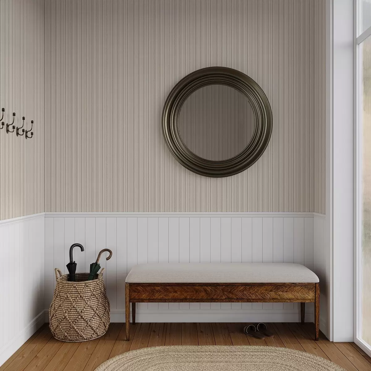 Wallpaper Thin stripes in light beige tones a00549