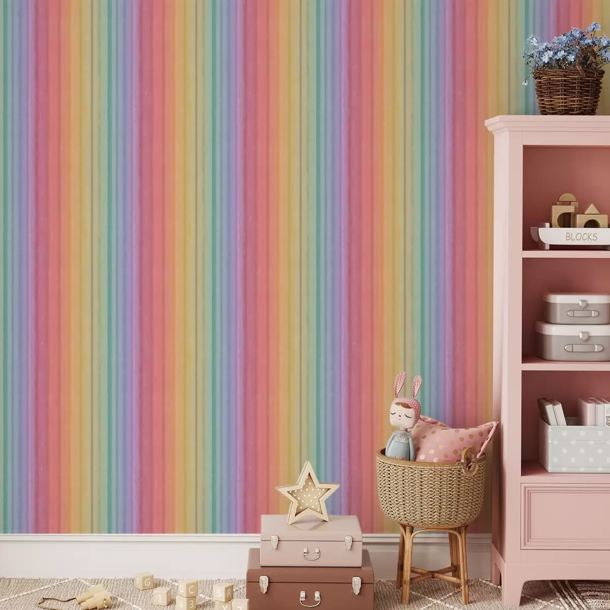 Wallpaper Rainbow stripes with expressive color accents a00553