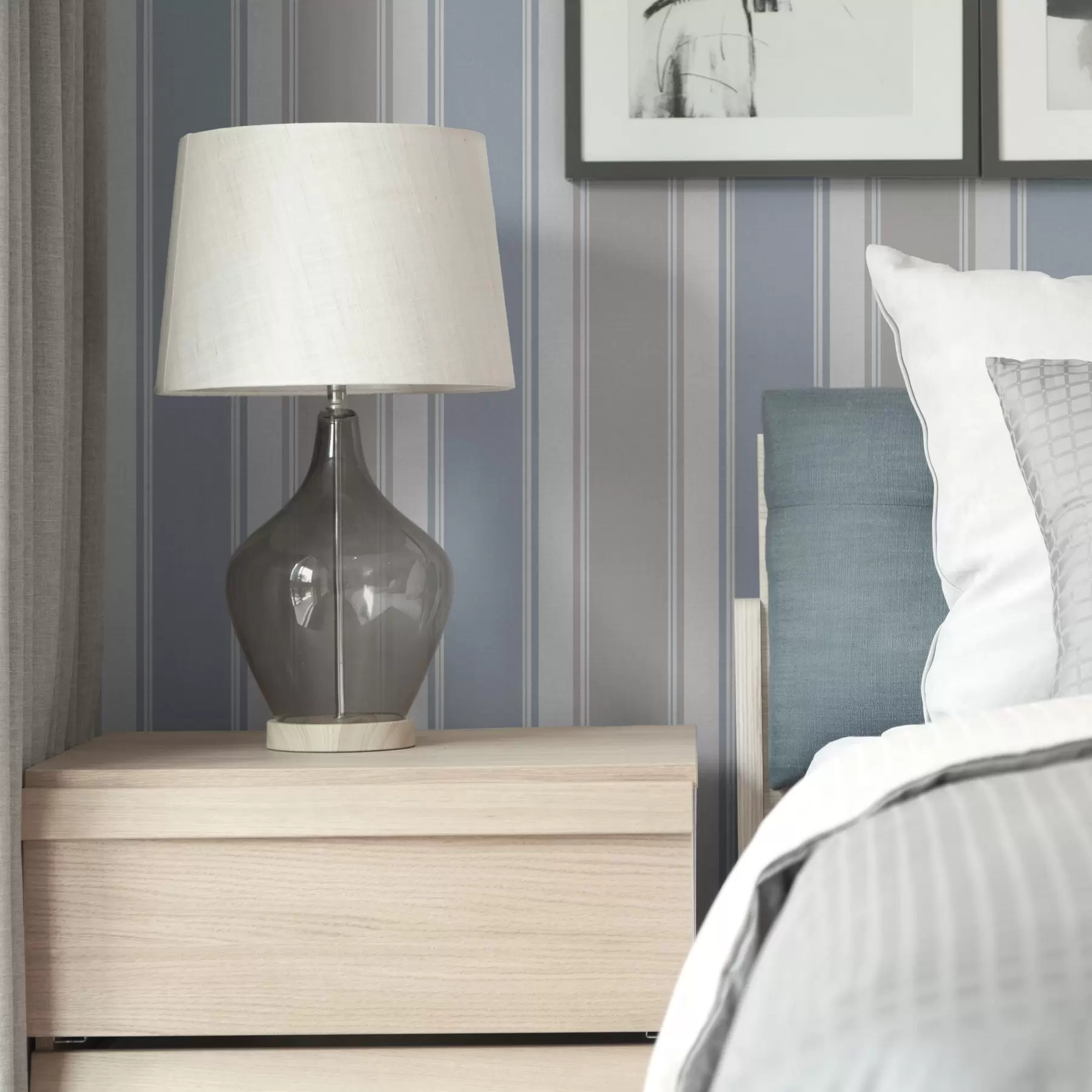 wall murals Combination of gray and blue wide stripes a00557