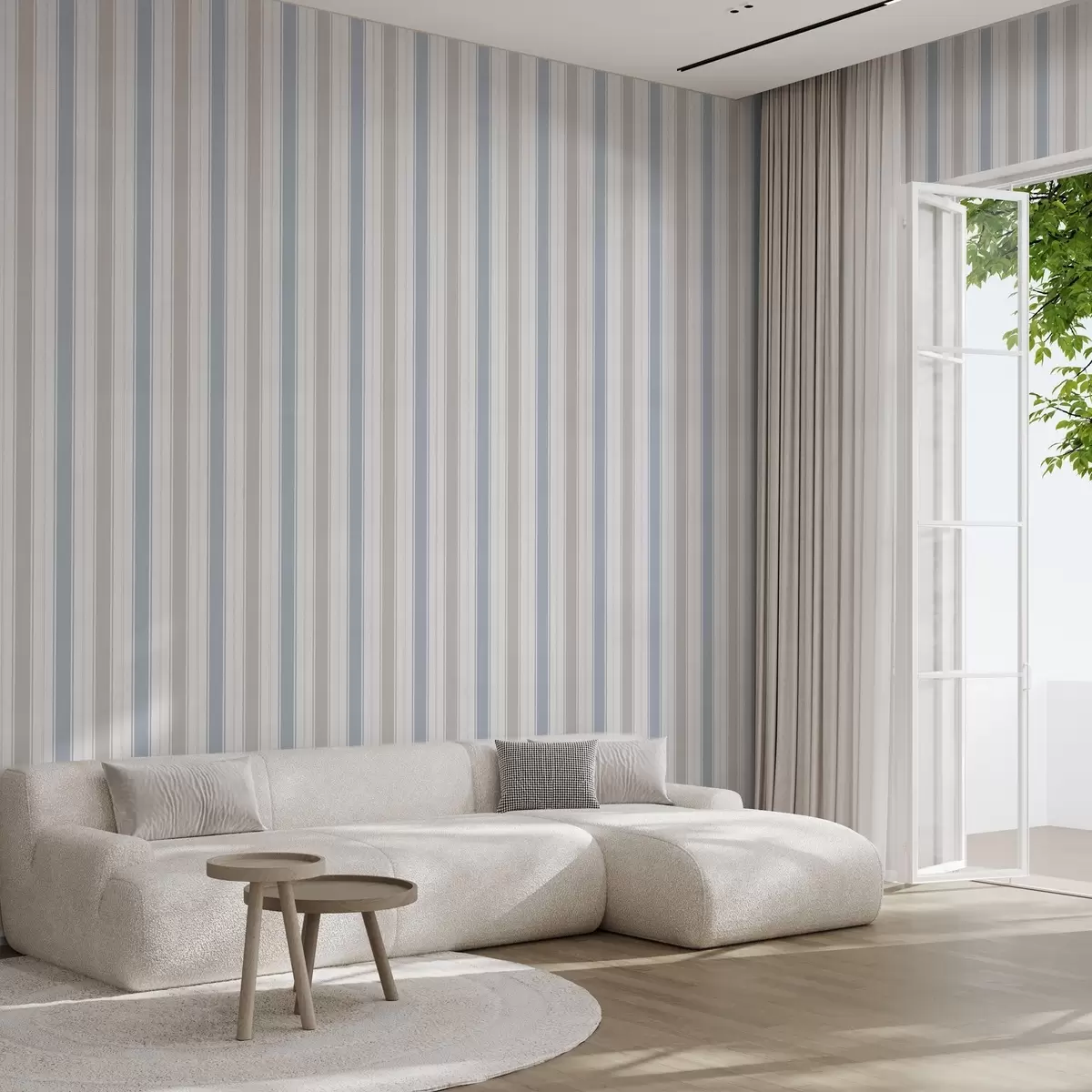 Wallpaper Gray and blue wide stripes on a white background a00558