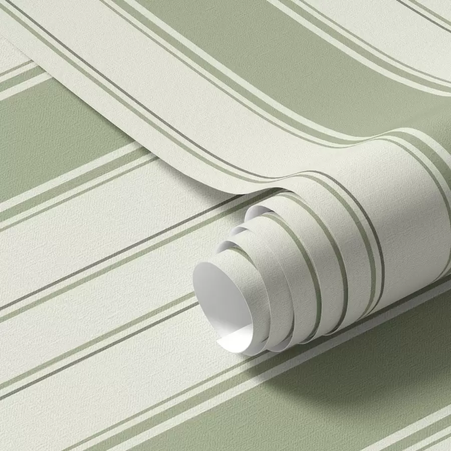 wall murals Cream background with even green vertical stripes a00560