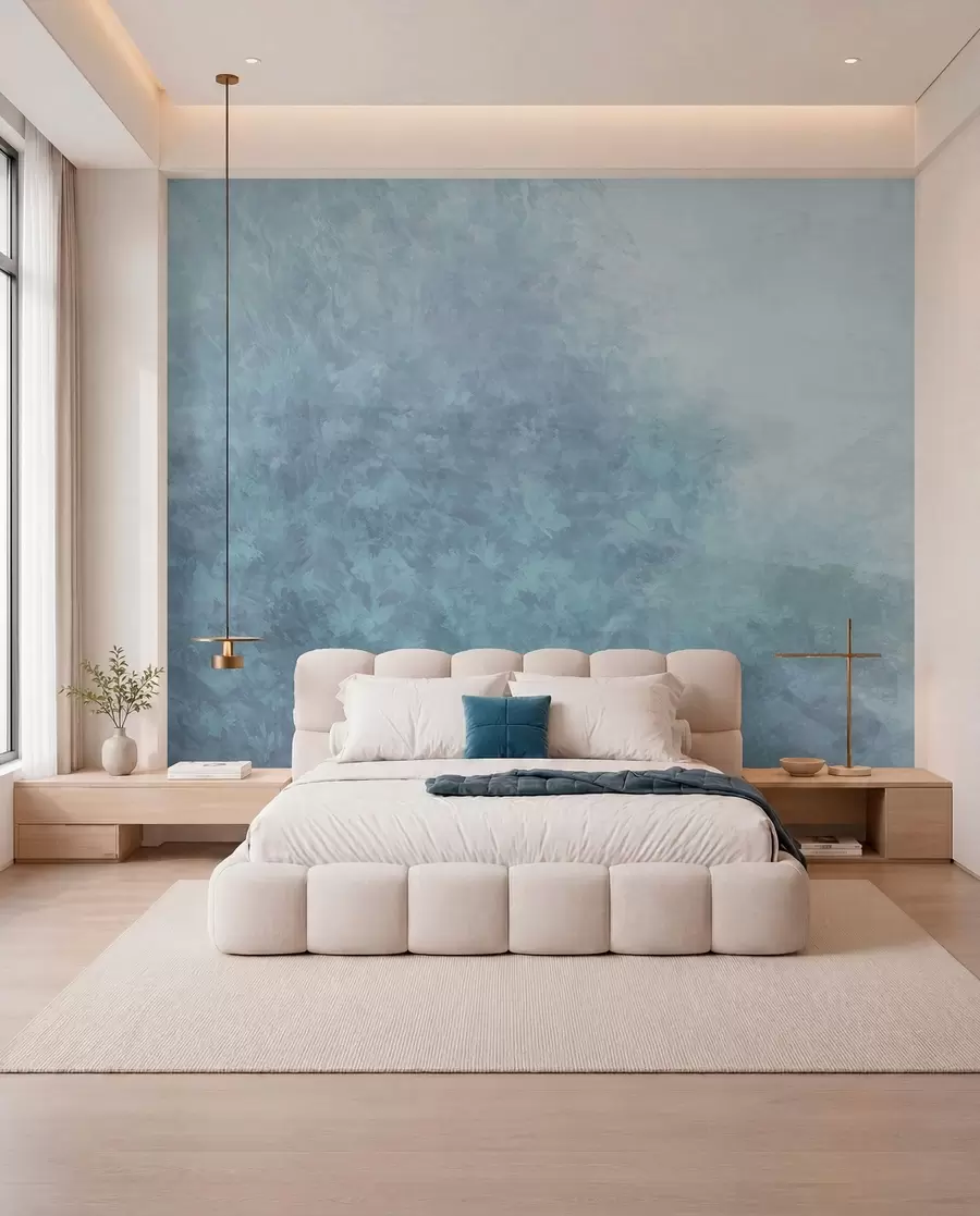 wall murals  Imitation of leaves on a concrete wall w04468v1