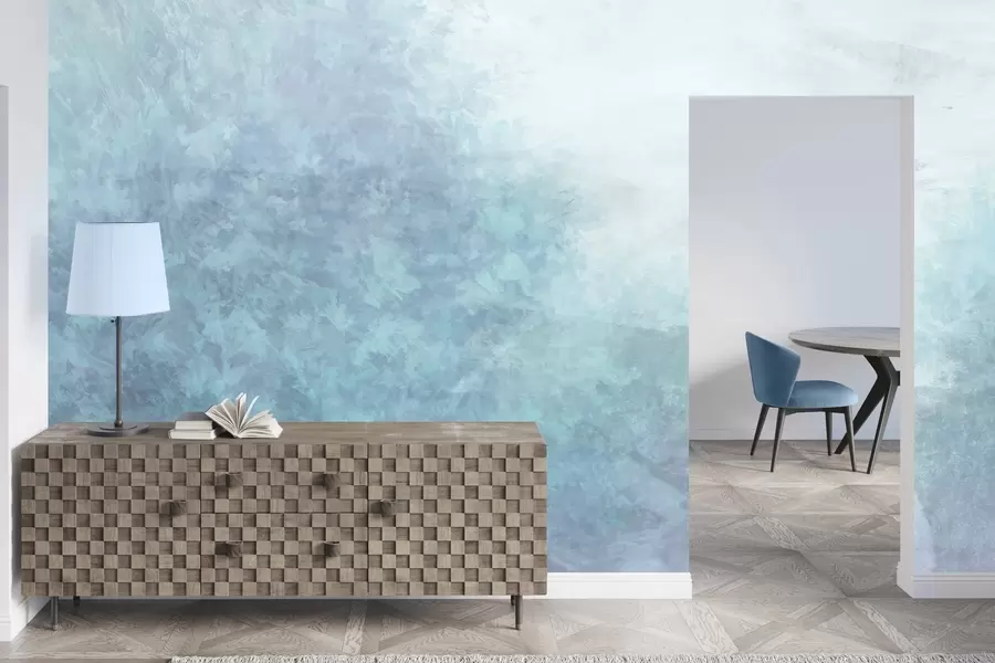 wall murals  Imitation of leaves on a concrete wall w04468v1