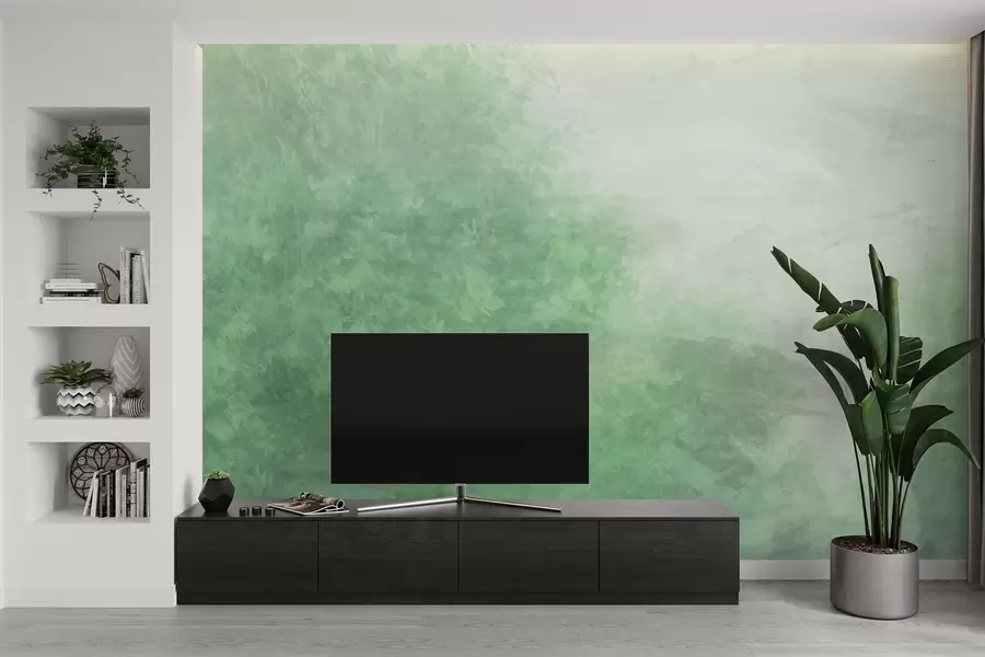wall murals  Imitation of leaves on a concrete wall w04468v2