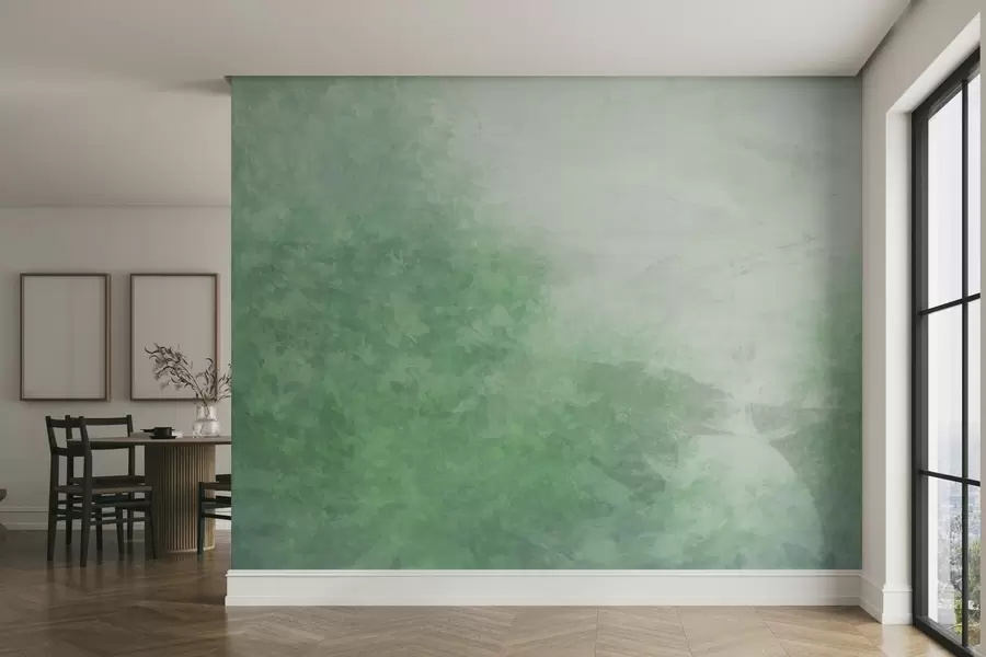 wall murals  Imitation of leaves on a concrete wall w04468v2