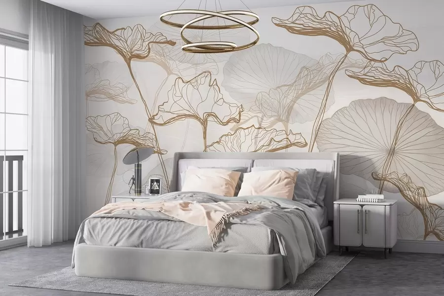 wall murals Various lotus leaves w04471