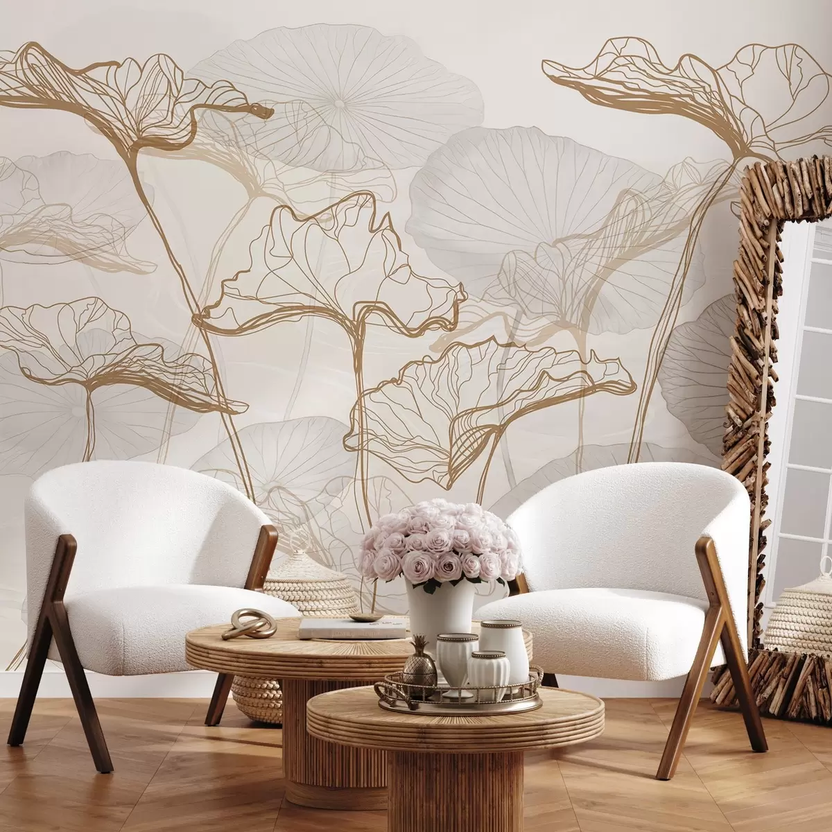wall murals Various lotus leaves w04471