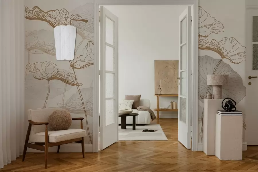 wall murals Various lotus leaves w04471