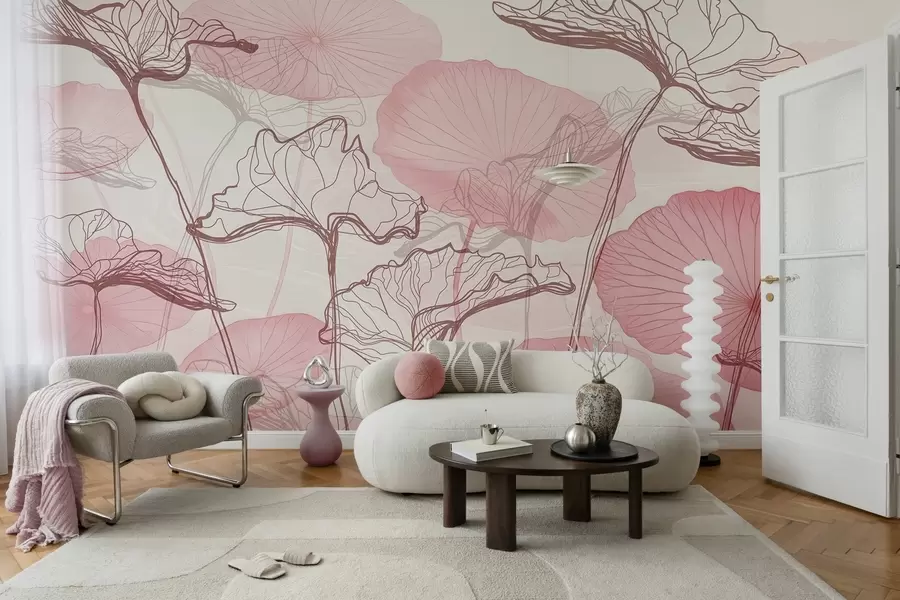 wall murals Various lotus leaves w04471v1