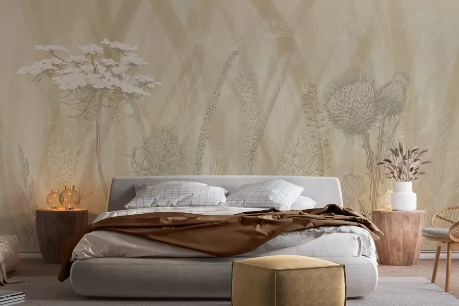 wall murals Grasses and herbarium w04473