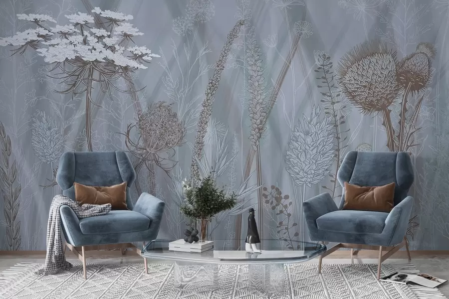 wall murals Grasses and herbarium w04473v1