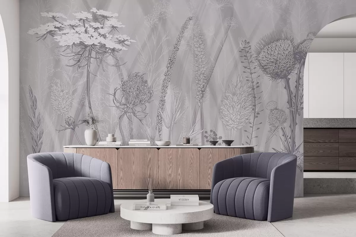 wall murals Grasses and herbarium w04473v2