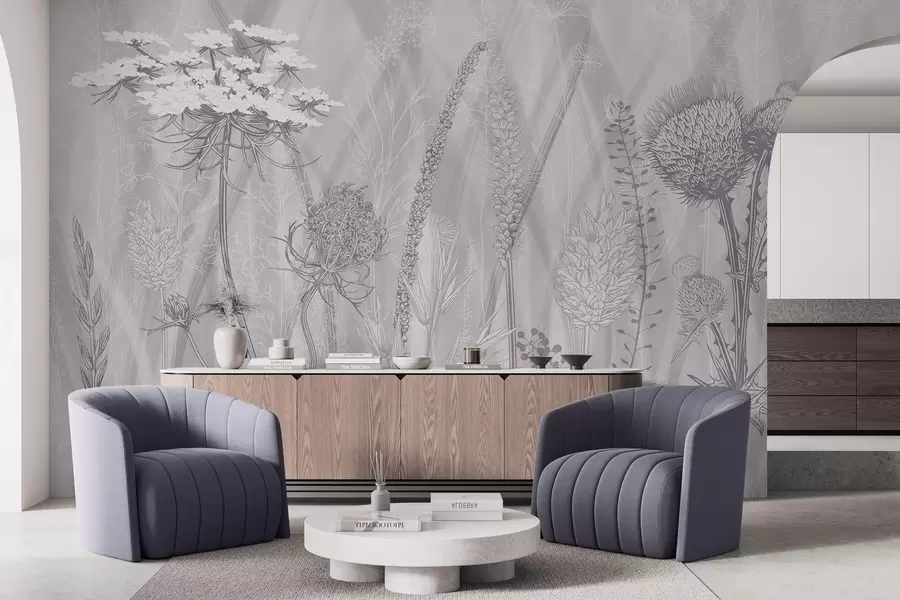 wall murals Grasses and herbarium w04473v2