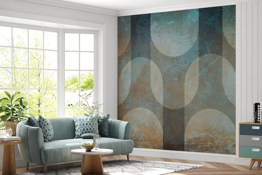 wall murals Abstract geometry in retro-modern style w04495
