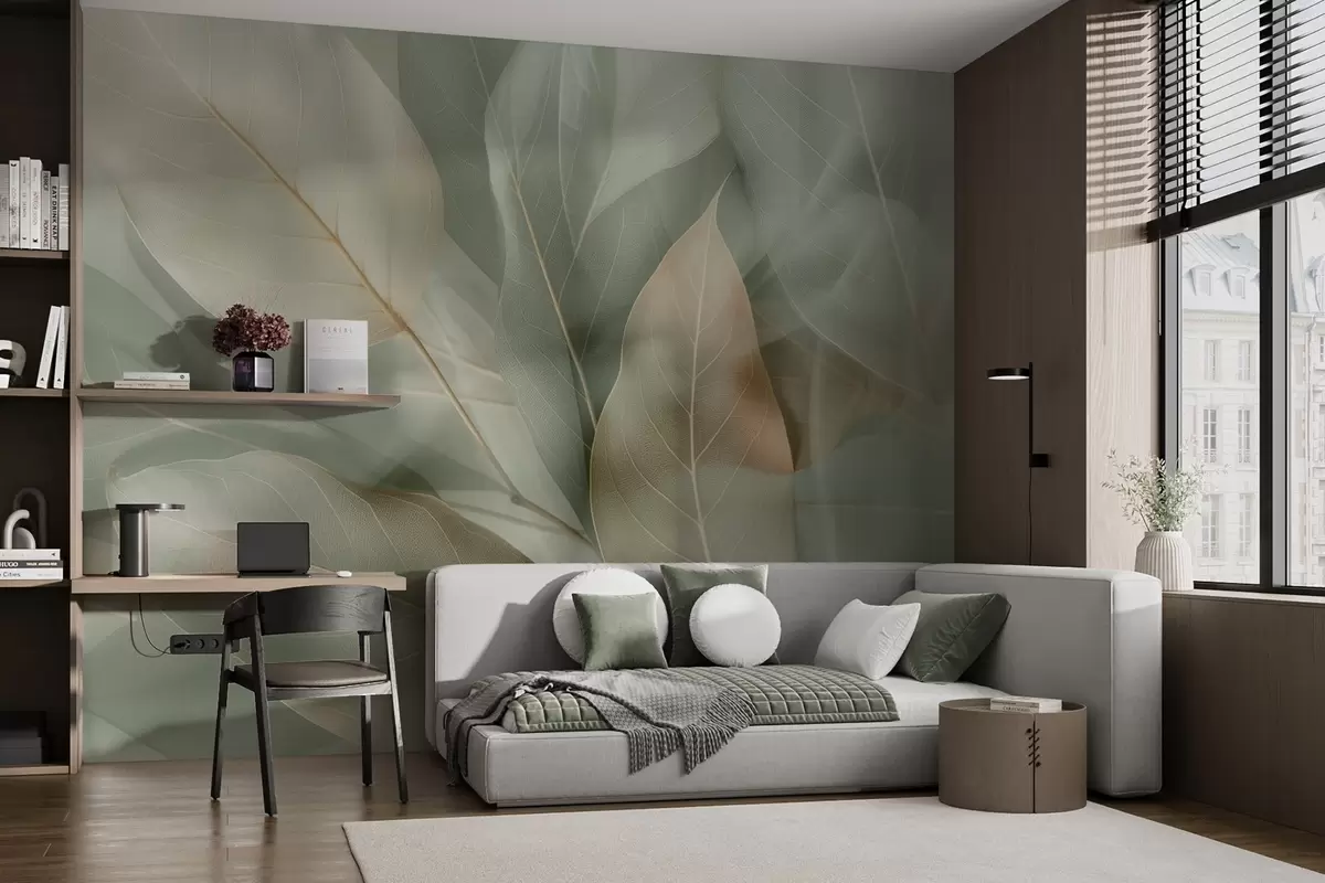 wall murals Delicate leaves w04511