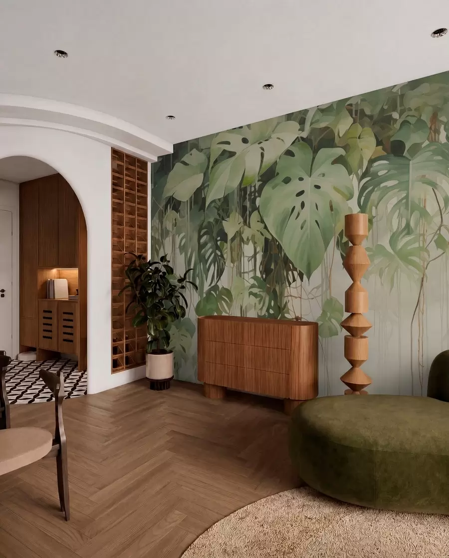 wall murals Tropical leaves w04525