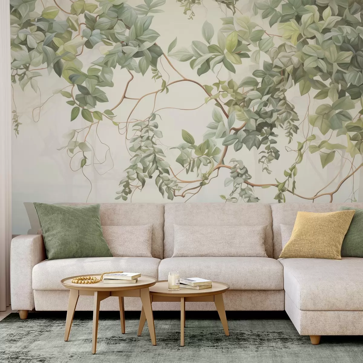 wall murals Leaves on tree branches w04528