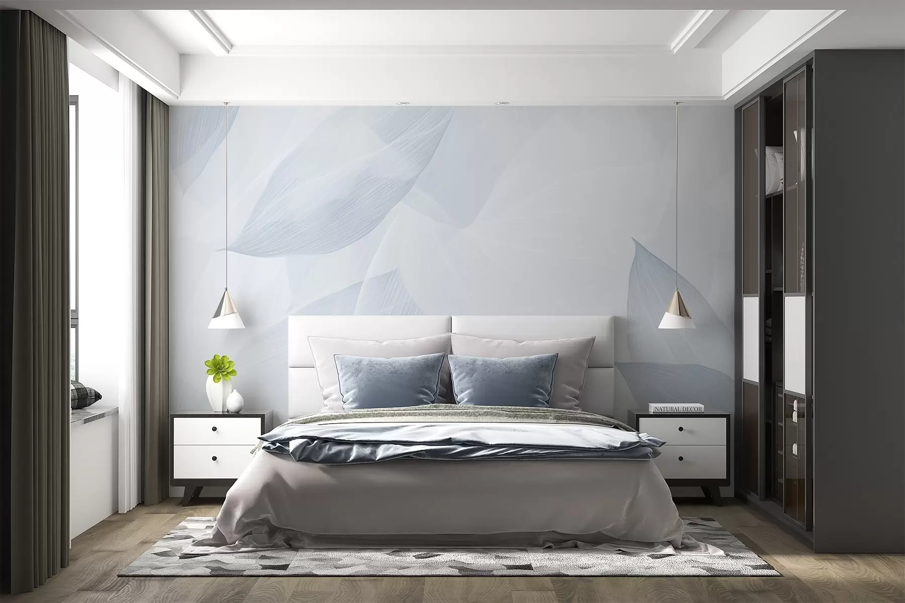 wall murals Sharp leaves w04517v2