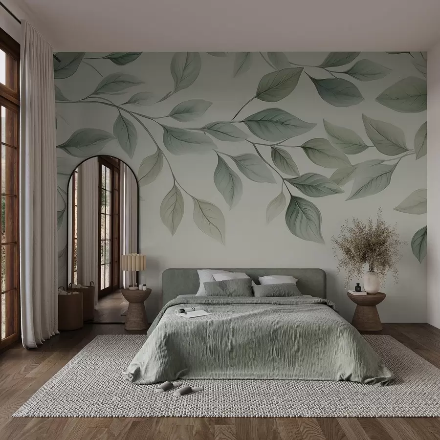 wall murals Hanging leaves w04518