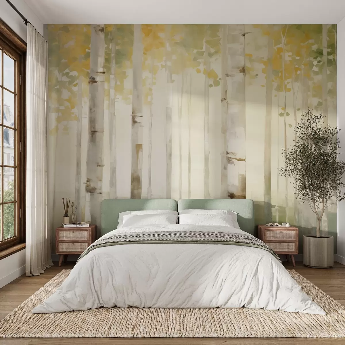 wall murals Birch forest w04520