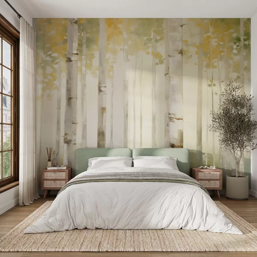 wall murals Birch forest w04520