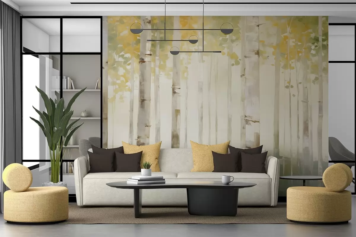 wall murals Birch forest w04520