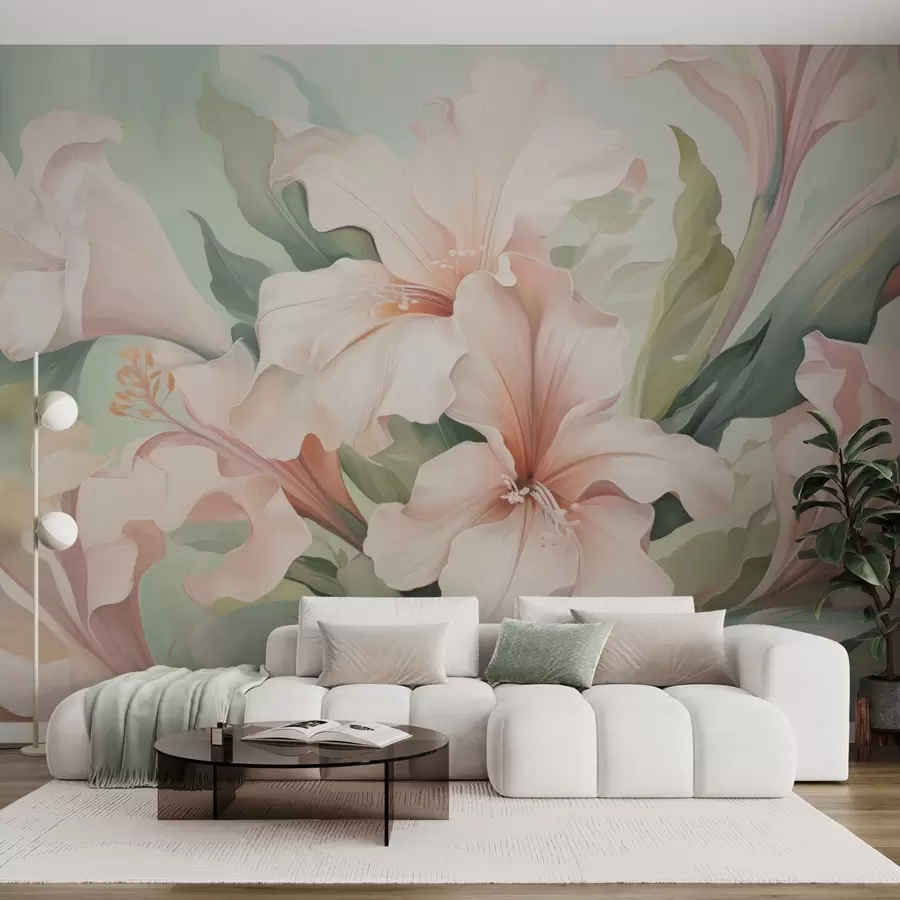wall murals Blooming flowers w04531