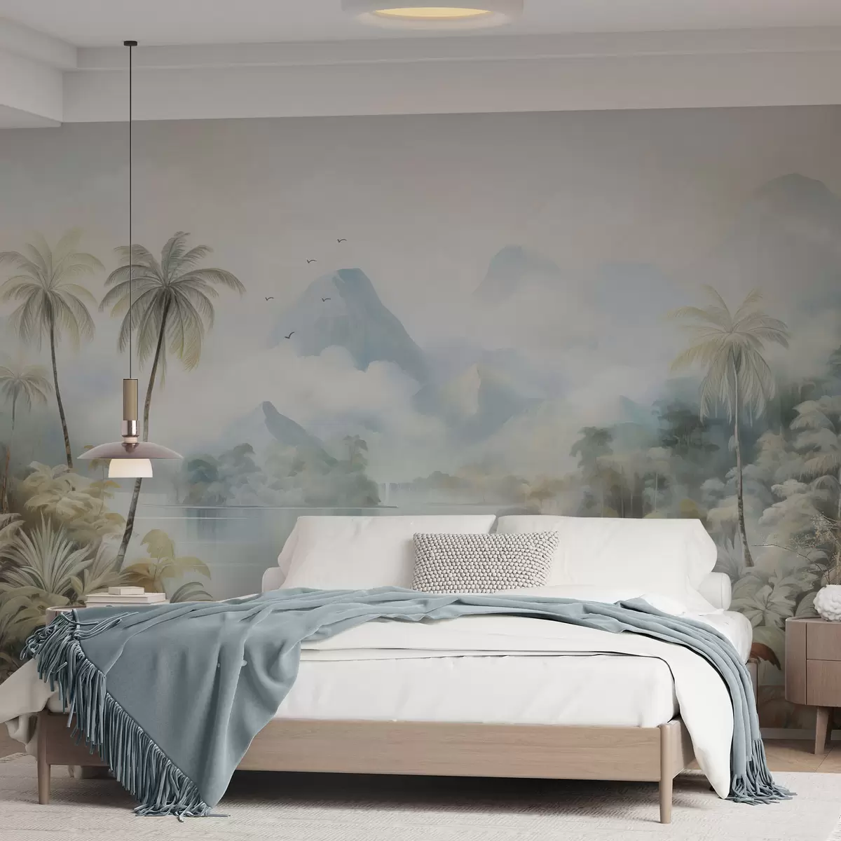 wall murals River in the jungle near the mountains w04536