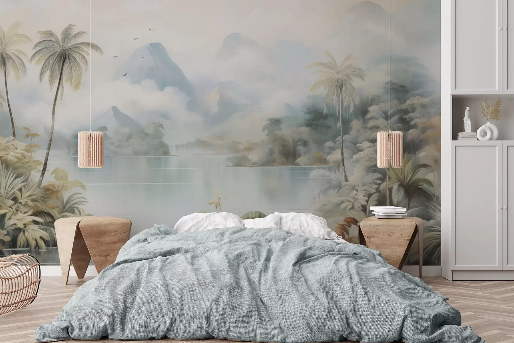 wall murals River in the jungle near the mountains w04536