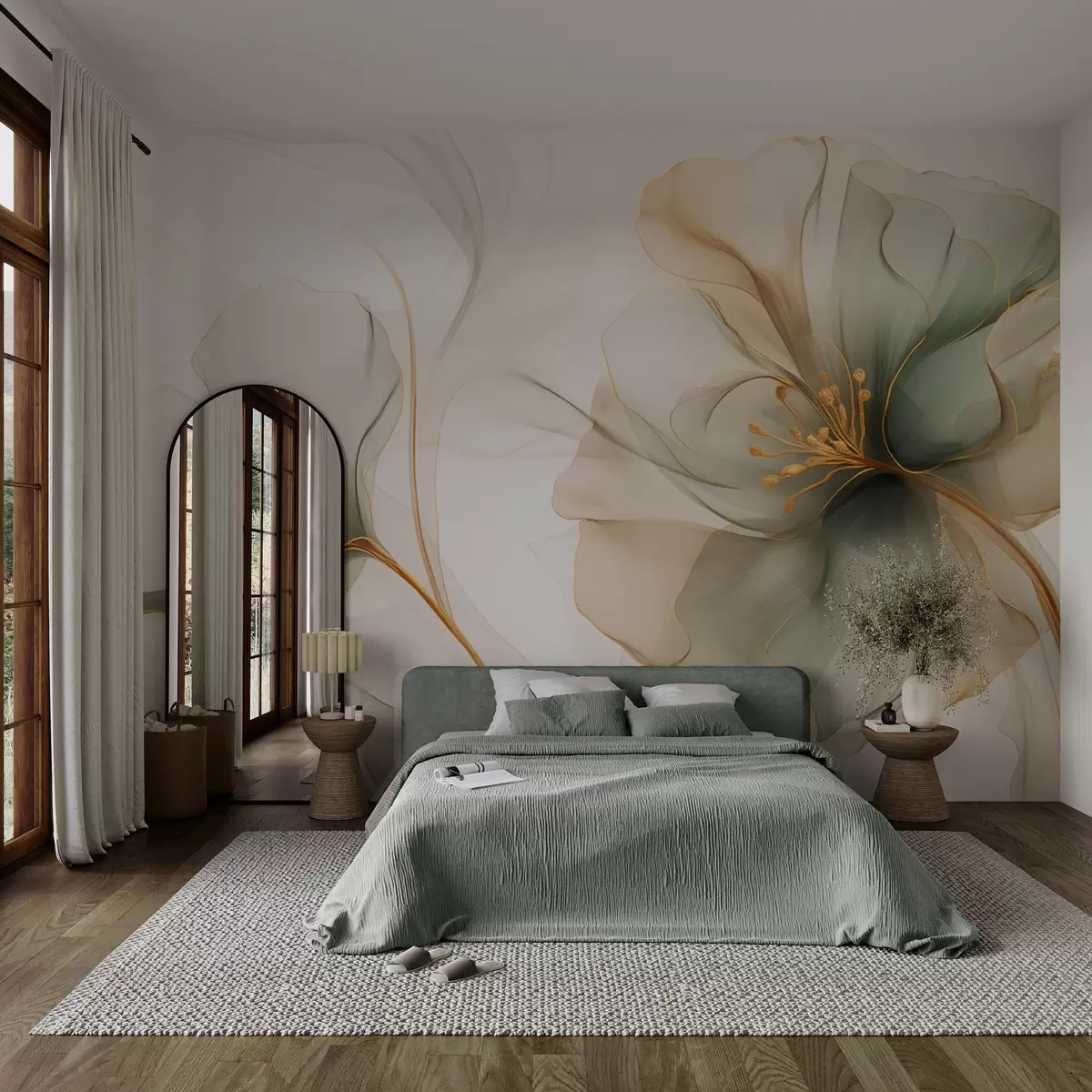 wall murals Delicate flower with translucent petals w04553