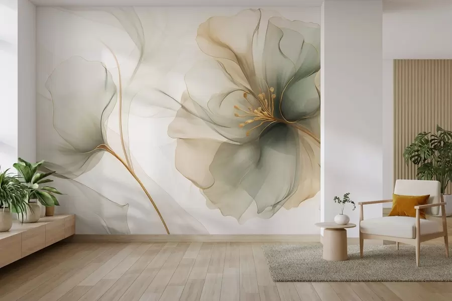 wall murals Delicate flower with translucent petals w04553