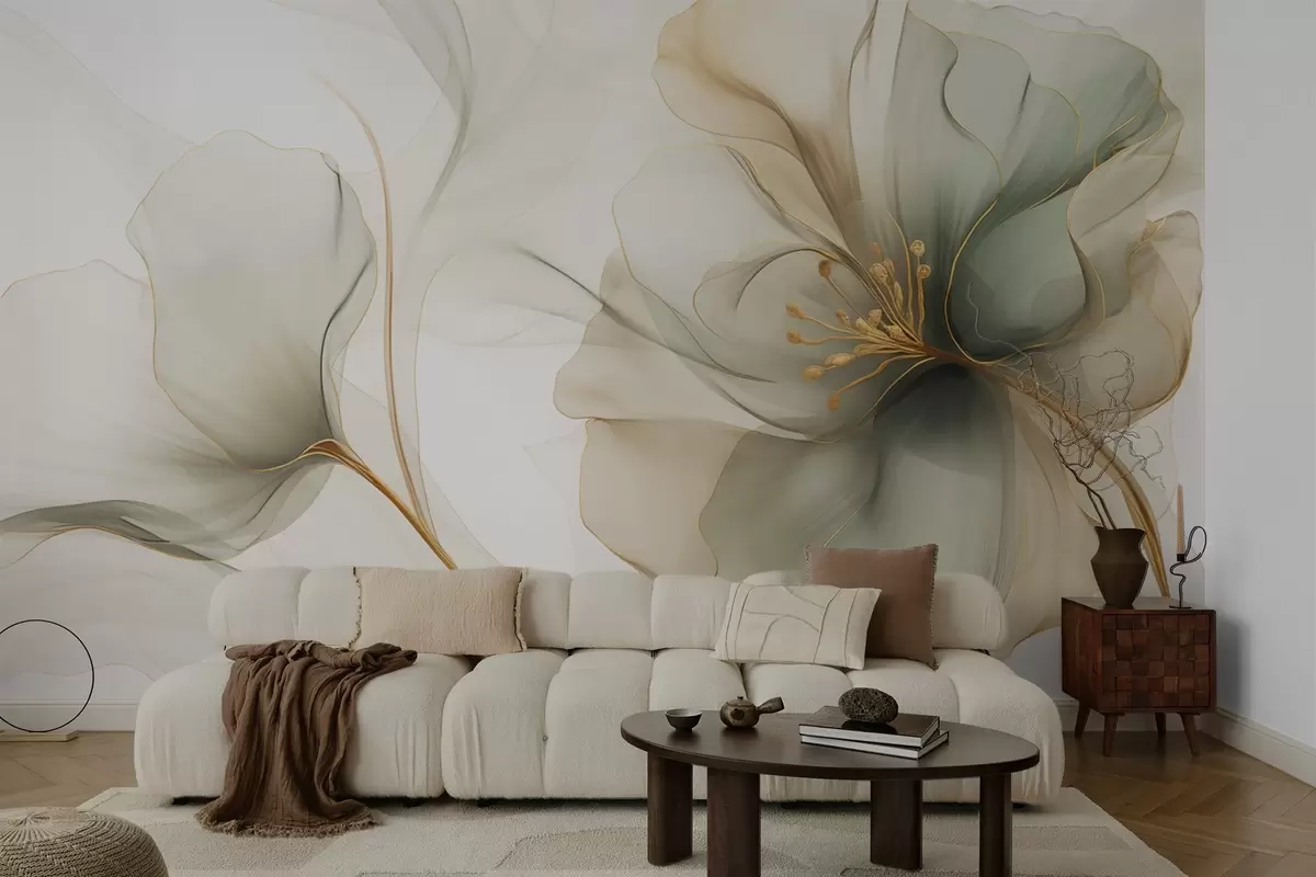 wall murals Delicate flower with translucent petals w04553