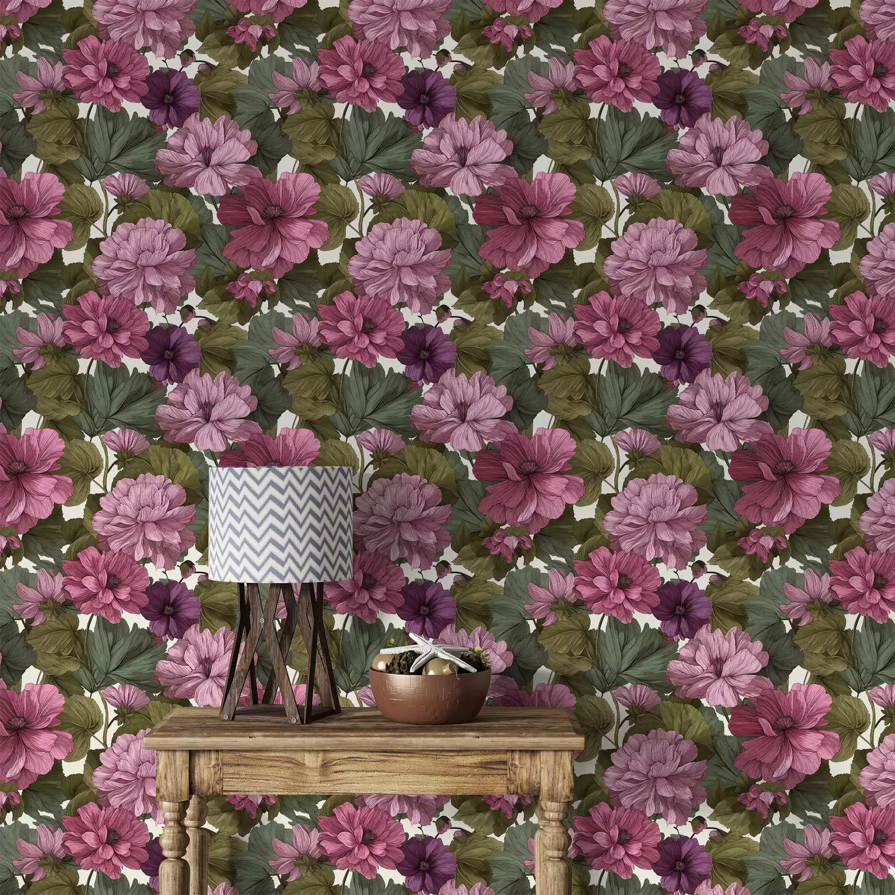 wall murals Pink flowers a00541