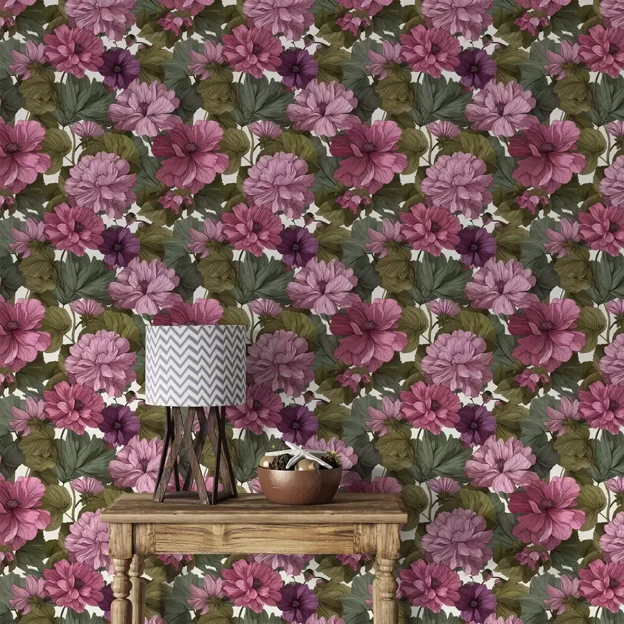 wall murals Pink flowers a00541