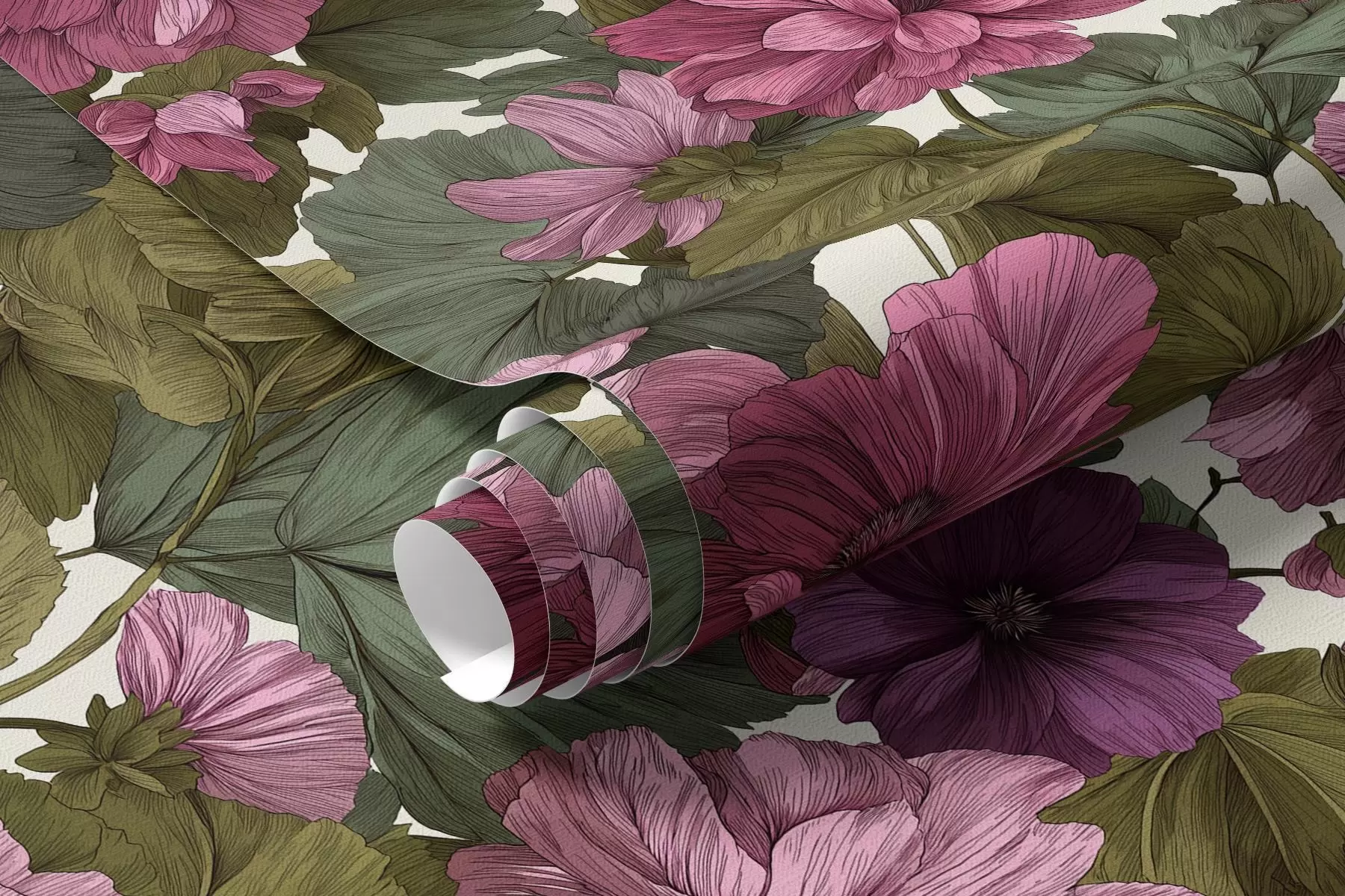 wall murals Pink flowers a00541